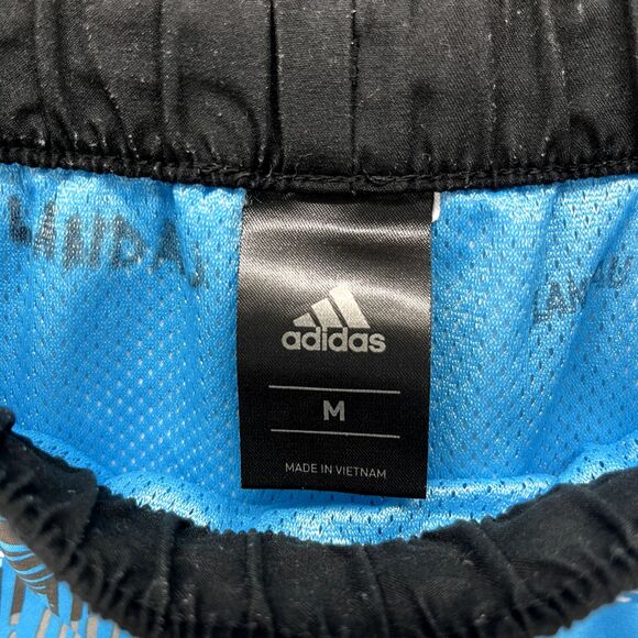 Adidas Board Shorts Boys Medium Blue Black Swim Trunks beach surf - Picture 10 of 13